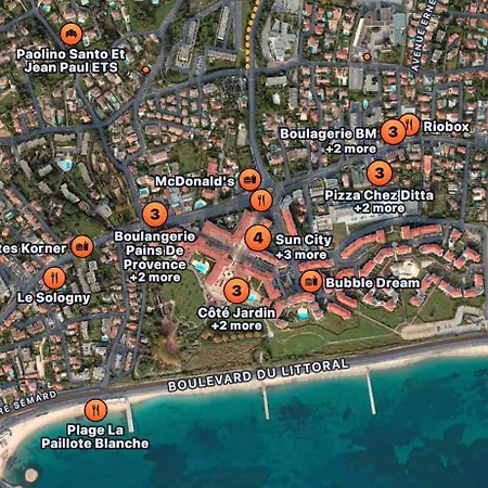 1 Bedroom Sea View, Swimming Pool, On Foot, Parking Антіб